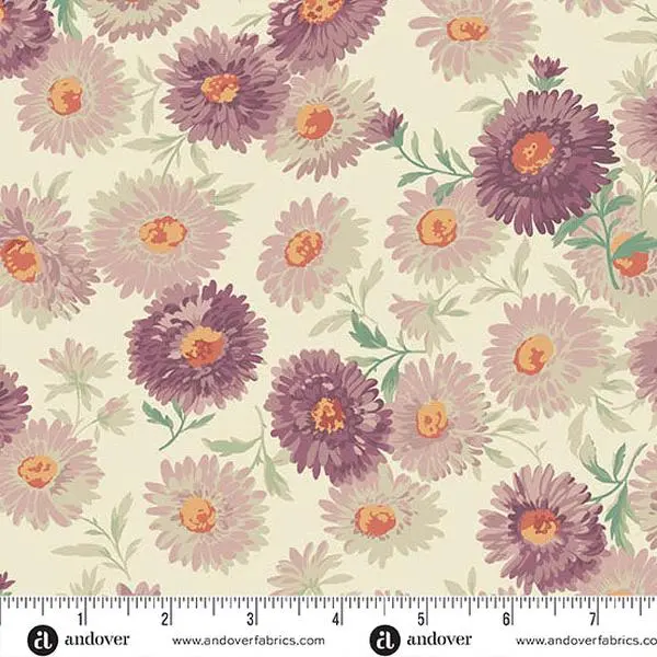Chrysanthemum Lilac 108" Wide Backing Fabric - AW1680-P - 3 YARD CUT - Andover Fabrics