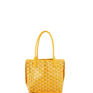 Pre-owned Goyard Canvas Coated Tote Bags REBAG Anjou Reversible Tote Printed Coated Canvas Mini by Rebag