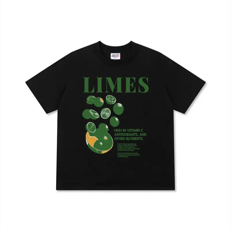 Sainlight Shop Relaxed Fit Tropical Bowl Of Limes Graphic T-Shirt - Comfort Menswear Outfit  Top Breathable Collar Day