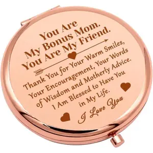 Bonus Mom Gifts From Daughter Compact Makeup Mirror For Mother In Law Thank You Gifts For Step Mother Bonus Mom Gift Adoption Gift Folding Makeup Mirror Birthday Retirement