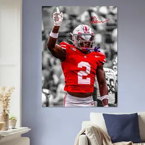 Caleb Downs Ohio State Poster, Football Art Print Poster, NCAA Safety Wall Decor