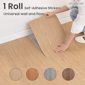 Wood Grain Texture Ultra-Thick Self-Adhesive Floor Stickers, Wood Grain Pattern, Universal Wall & Floor Use, Multiple Colors Available, Easy Peel & Stick