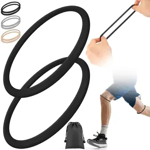 2 Pcs Silicone Patella Tendon Support Strap Patella Band Knee Band for Knee Pain Knee Strap Brace Support for Volleyball Basketball Running Soccer(Black)