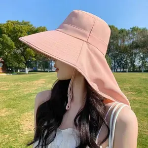 BIGWIG Women's Summer Large Sun Hat, Outdoor Hiking Fisherman's Hat, Summer Foldable Soft Hat, Wide Brim Hat, Fishing Hat, Neck Protection, Suitable for Beaches and Hiking