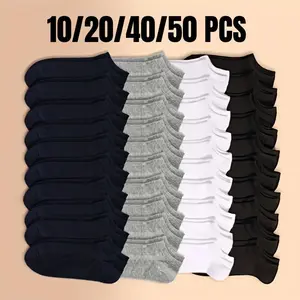 10/20/40/50 Pairs of High-quality Men's and Women's Disposable Socks, Short Socks Invisible Socks Solid Socks, Simple and Breathable Men's and Women's Universal Short Socks, Suitable for Travel and Outdoor Wear Menswear Activewear