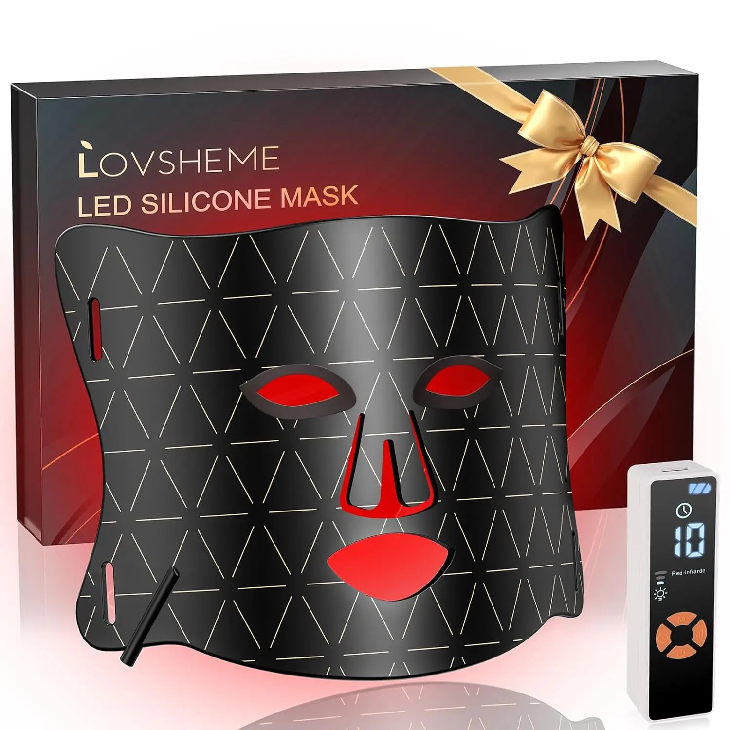 Red Light Therapy for Face, Enhance LED Face Mask Light Therapy for Acne, Wrinkles & Skin Rejuvenation, 3 Light Modes & Timing Settings, Eye Protection, Portable LED Face Mask Home Skincare