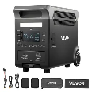 VEVOR Portable Power Station, 3600W 3840Wh Power Station Solar Generator with 10 Output Ports Adjustable Input Power, Expandable LiFePO4 Battery Backup for Home Camping RV (Solar Panel NOT Included)