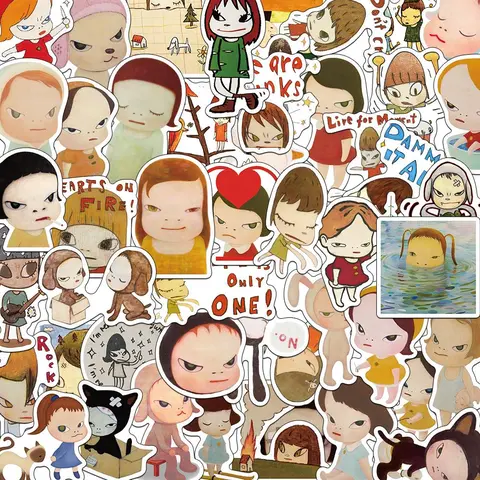 Cartoon Pattern Sticker (50pcs/set), Waterproof Self Adhesive Decor Paper, Decor Sticker for Gift Greeting Card Water Bottle Laptop Phone Cellphone, Ornaments, Decoration, Decorative Stickers