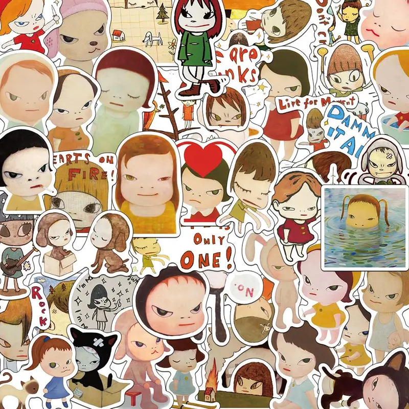 Cartoon Pattern Sticker (50pcs/set), Waterproof Self Adhesive Decor Paper, Decor Sticker for Gift Greeting Card Water Bottle Laptop Phone Cellphone, Ornaments, Decoration, Decorative Stickers