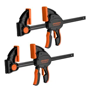 Jorgensen E-Z Hold 800LBS Heavy Duty Clamps, 2-Pack Expandable Clamp/Spreader, One Hand Quick Grip Bar Clamps, Trigger Clamp, Bar Clamps for Woodworking