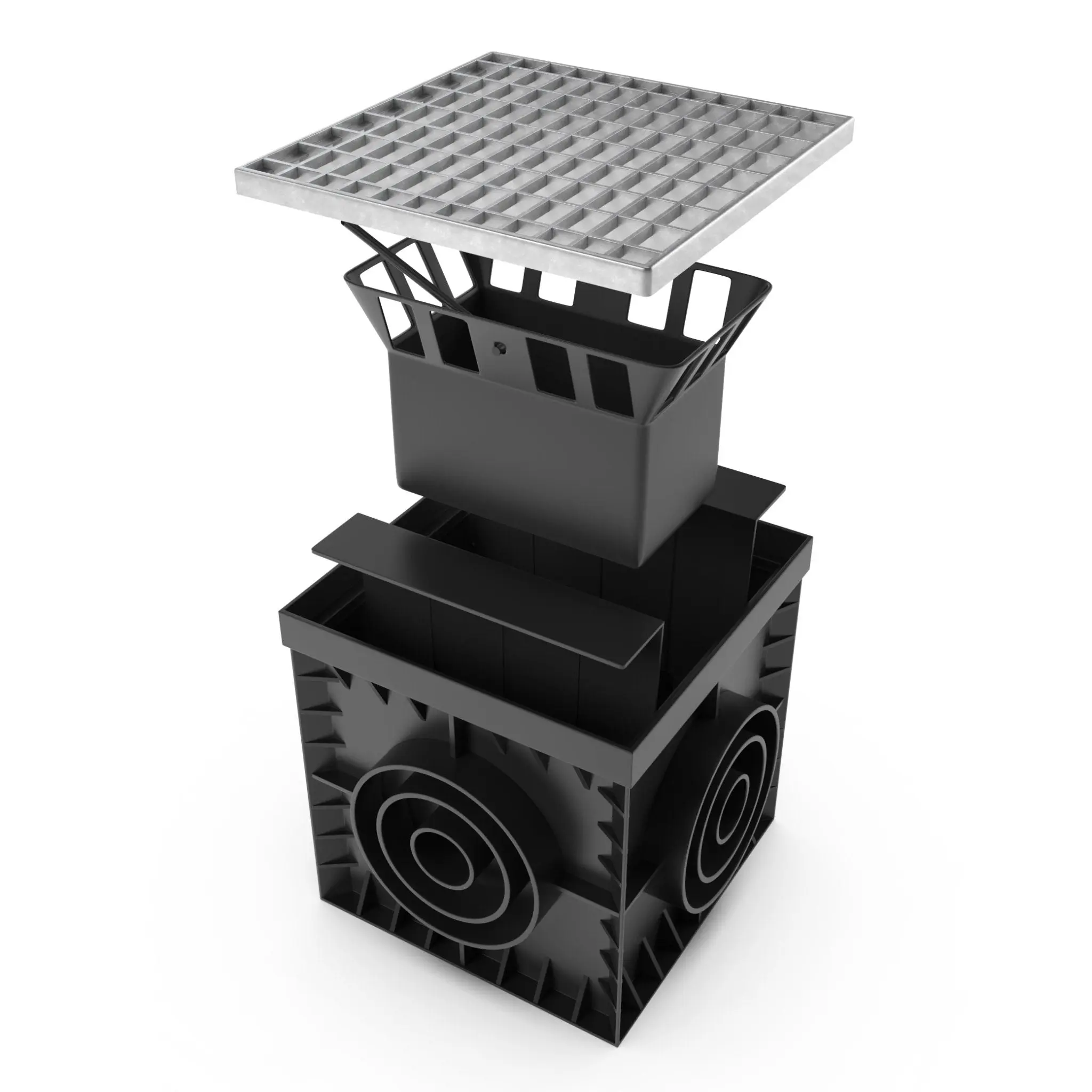 12x12 Catch Basin Galvanized Stamped Steel Package