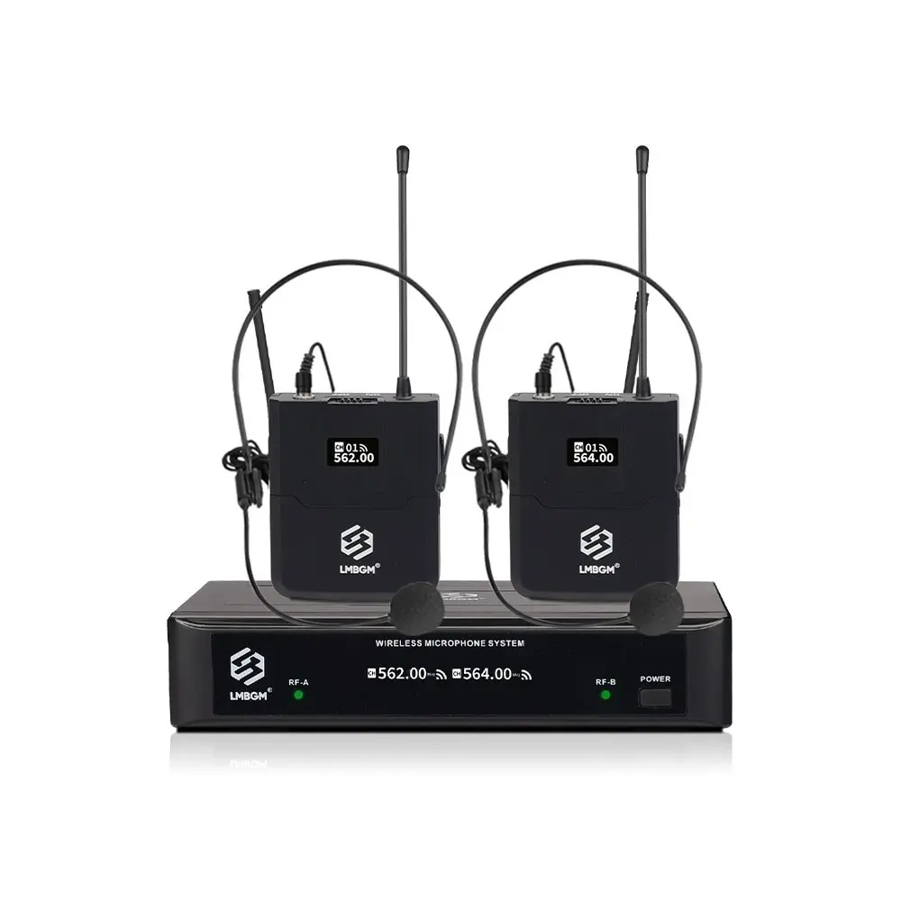 LMBGM F22 Wireless Headset Microphone, Bodypack Mic, Anti-Howling, for Teaching, Yoga, Meeting and Stage