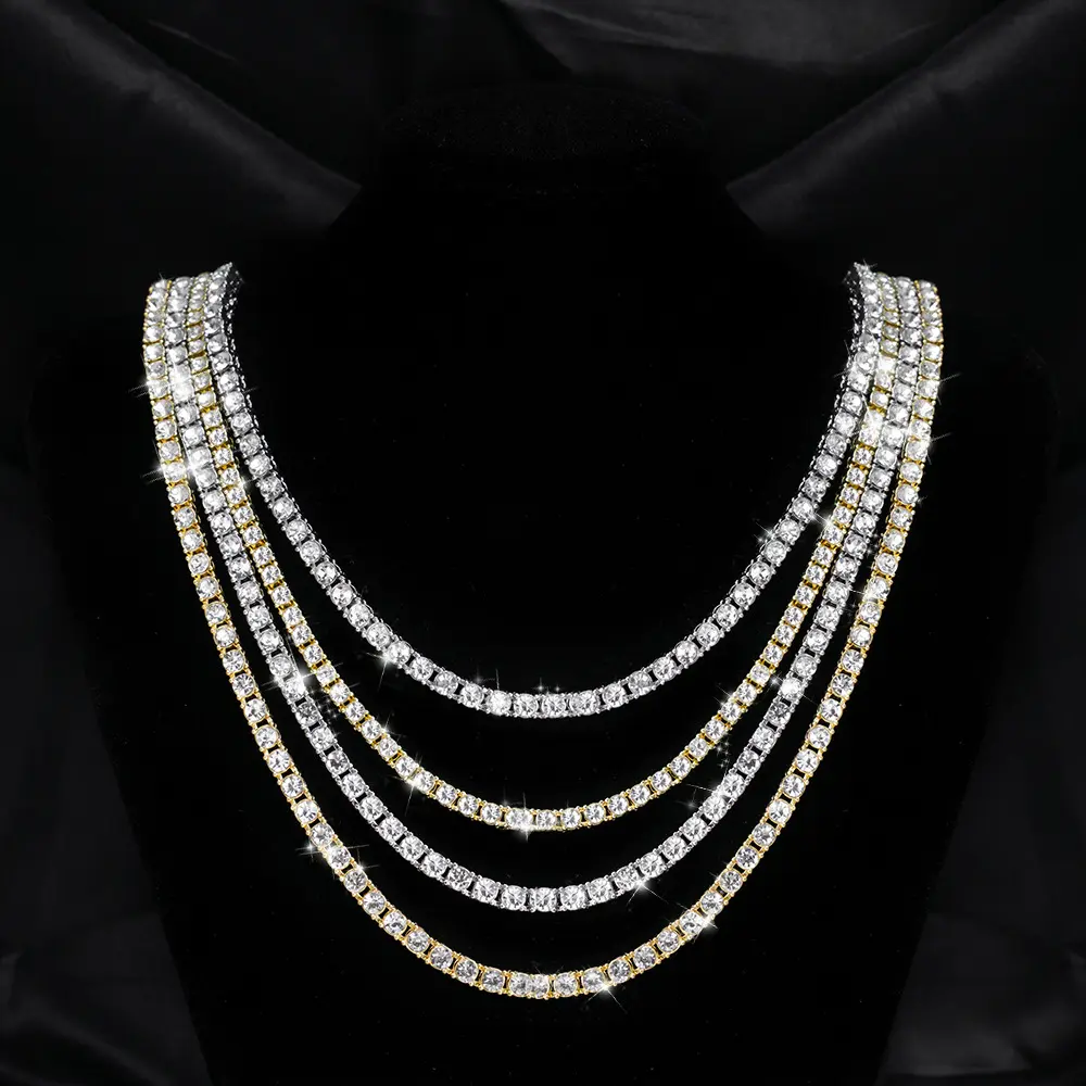 4mm Unisex Necklace, Hip Hop Style Necklace, 2025 k Hip Hop Necklace