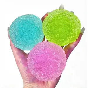 Crunchy Crystal Mochi Ball Squishy Toy Handmade Stress Relief Fidget Toy for Kids & Adults Soft TPR Material Unique Hand-Painted Design Perfect Gift