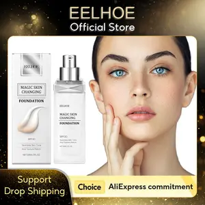 EELHOE Color Changing Foundation Liquid Waterproof Oil Control Matte Brightening Face High Coverage Base Makeup Foundation 30ml