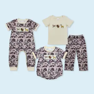 Duck turkey deer camouflage kids boy short sleeve outfit