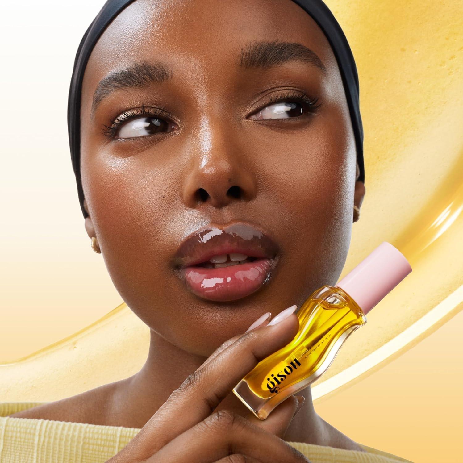 Gisou Honey Infused Lip Oil – Hydrating & Glossy Lip Oil with Jojoba Seed Oil, Non-Sticky Shine, Fresh Honey, 0.27 Fl Oz