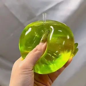 Apple Squeeze Toy, Slow Bounce Malt Ball Stress Relief Fidgeting Hand Gripper, Unisex Relaxing Plaything, No Battery Needed, Ca Prop 65 Compliant