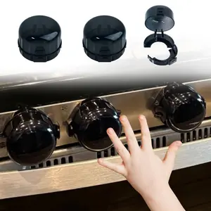 Stove Knob Safety Covers & Gas Stove Knob Locks - Childproof Oven Lock 5 Pack, Heat-Resistant ABS Stove Locks  Safety Universal Fit Knob Covers