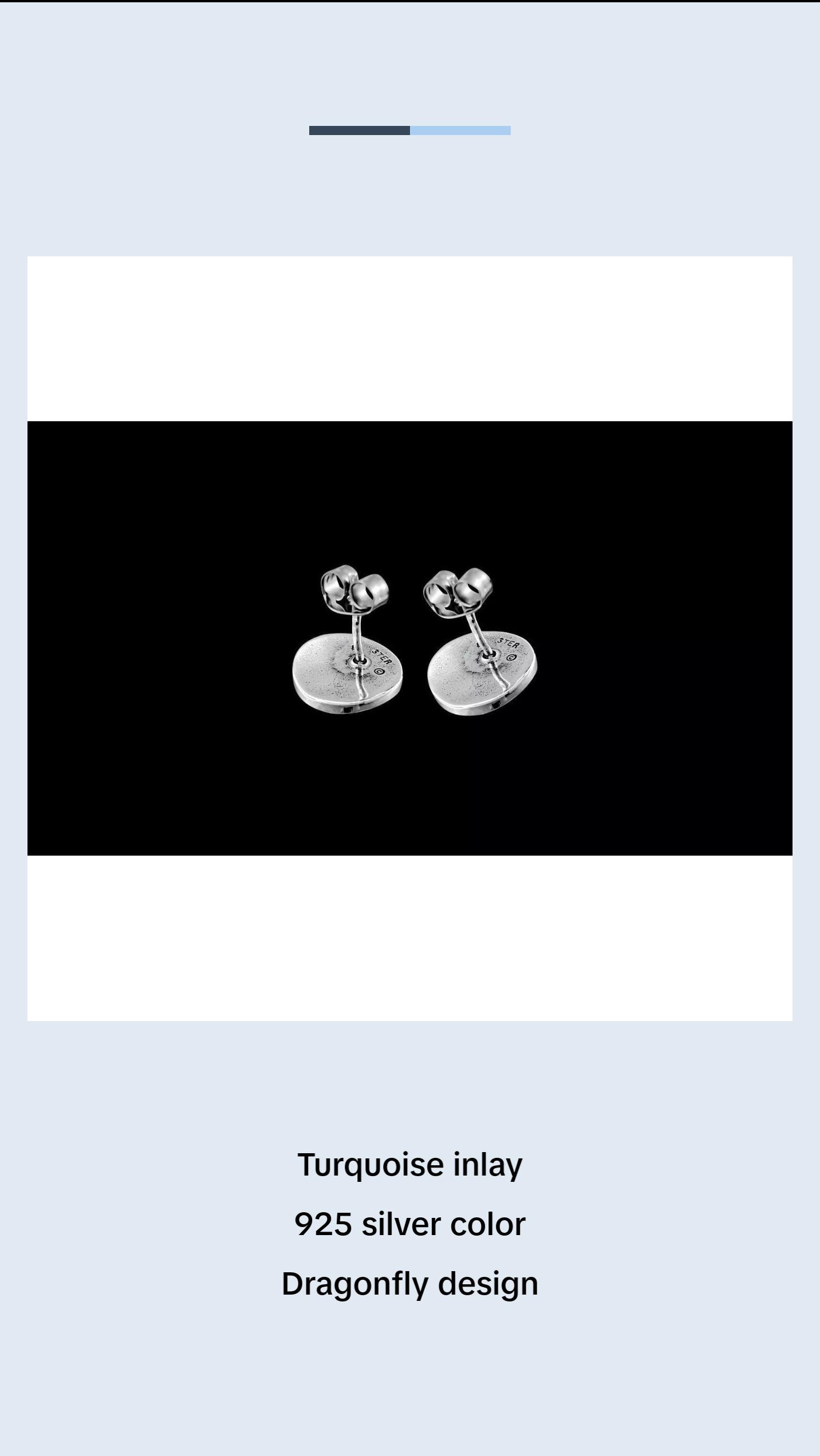 Sterling Silver and Turquoise Round Dragonfly Stud Earrings