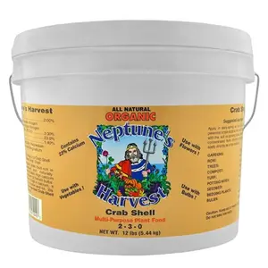 Neptunes Harvest 12 lbs Orange Label Pail Crab Shell Fertilizer - Pack of 4