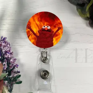 Funny Elmo Fire Badge Reel Holder for ER Nurses and Medical Professionals Gift Topper, badges