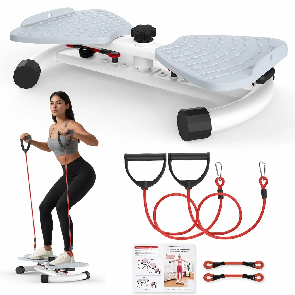 High-Capacity Waist Twist Machine, 300 lbs Capacity Smooth Noiseless Compact Exercise Equipment with Anti-Skid Surface, Elastic Ropes for Home Gym Portable Toning, Portability Focus, Low Noise