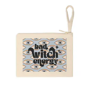 Zipper Pouch, Evil Eye Pattern with Bad Witch Energy, Makeup Bag, Coin Purse, Small Pouch, Witchcraft Accessories, Occult Gift