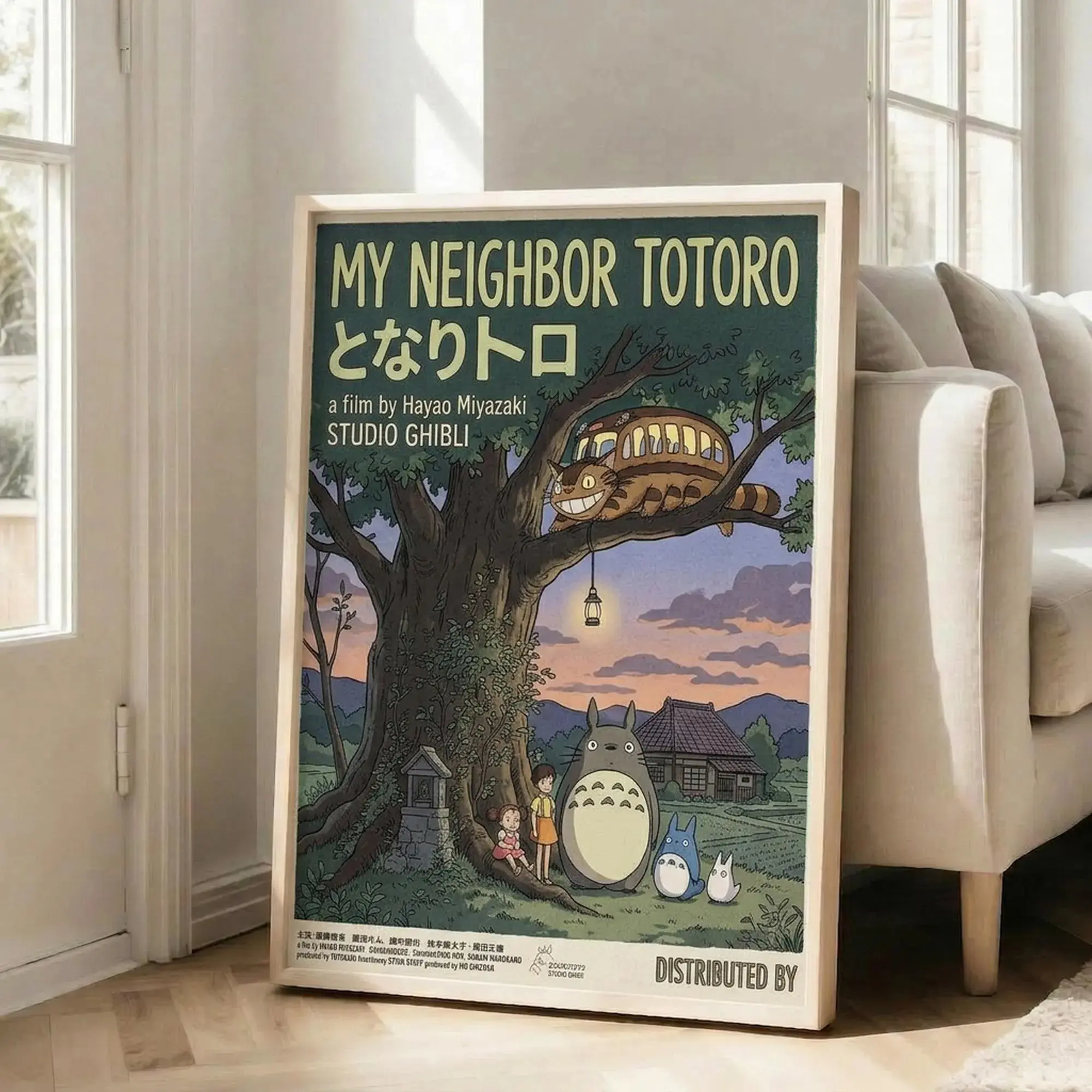 My Neighbor Totoro Poster, Studio Ghibli Print, Totoro Wall Art, Miyazaki Poster, Ghibli Wall Decor, Anime Poster, Japanese Wall Art(Print only, frame not included)