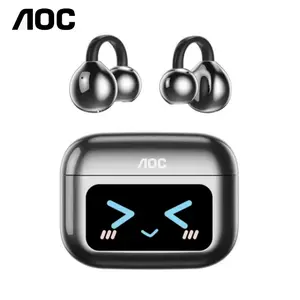 AOC ACD3521 Clip-On Wireless Headphones, Audio-Visual Future Touch Screen, BT6.0 Wireless Earbuds for Music & Phone Calls, Sport Waterproof & Sweatproof, Compatible with Android & iOS