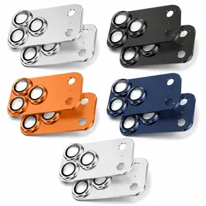 2 Pack iPhone 17 Pro Max Camera Lens Protector Orange Aluminum Alloy Tempered Glass Shatter Resistant Case Friendly Cover