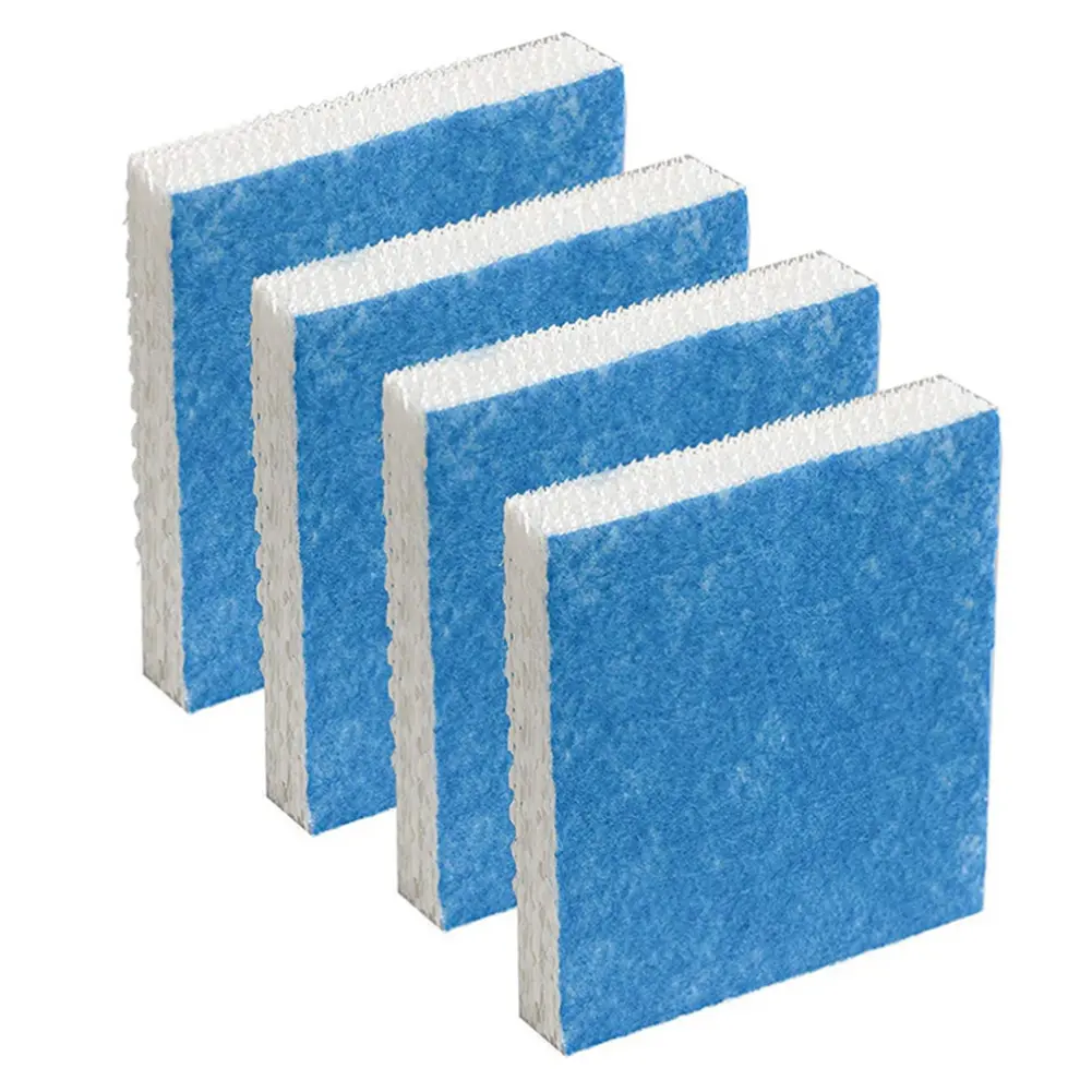 4-Pack HFT600 Humidifier Wicking Filter T, with Upgraded Blue Pre-Filter Layer, Wood Pulp Paper Material, Particle Filtration, Compatible with Honeywell Tower Humidifiers HEV615, HEV620