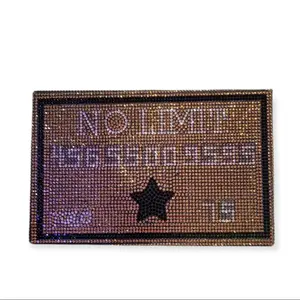 Gold No Limit Clutch Evening Bag with Star Design and No Limit Numbering
