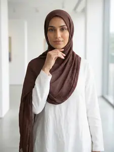 Pure Color Breathable Headscarf, Muslim Versatile Cover, Daily Commute Casual Sun Protection Wrap, Comfortable and Stylish Accessory