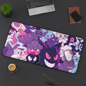 Gengar Ghost Desk Mat Anime Desk Mat Anime Gaming Mouse Pad Anime TCG Playmat Mega Evolution Gastly Haunter