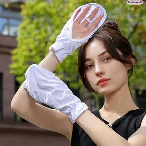 Women's 2-Piece Summer UV Protection Outdoor Sun Gloves - Lightweight, Breathable, Horseshoe-Accent Fashion Gloves for Driving, Daily Wear