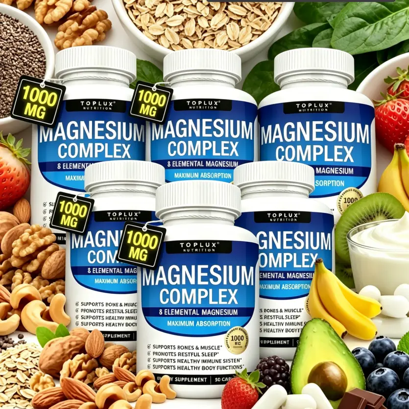 Toplux Magnesium Complex Supplement - 8 Forms of Essential Magnesium, Supports Relaxation, Boosts Overall Wellness