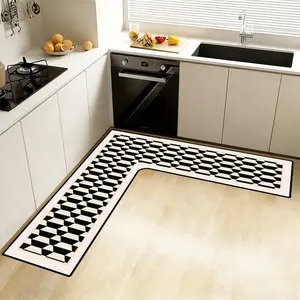 Kitchen diatom mud L-shaped large size floor mat restaurant anti-slip mat shower room door mat bathroom corner mat door mat