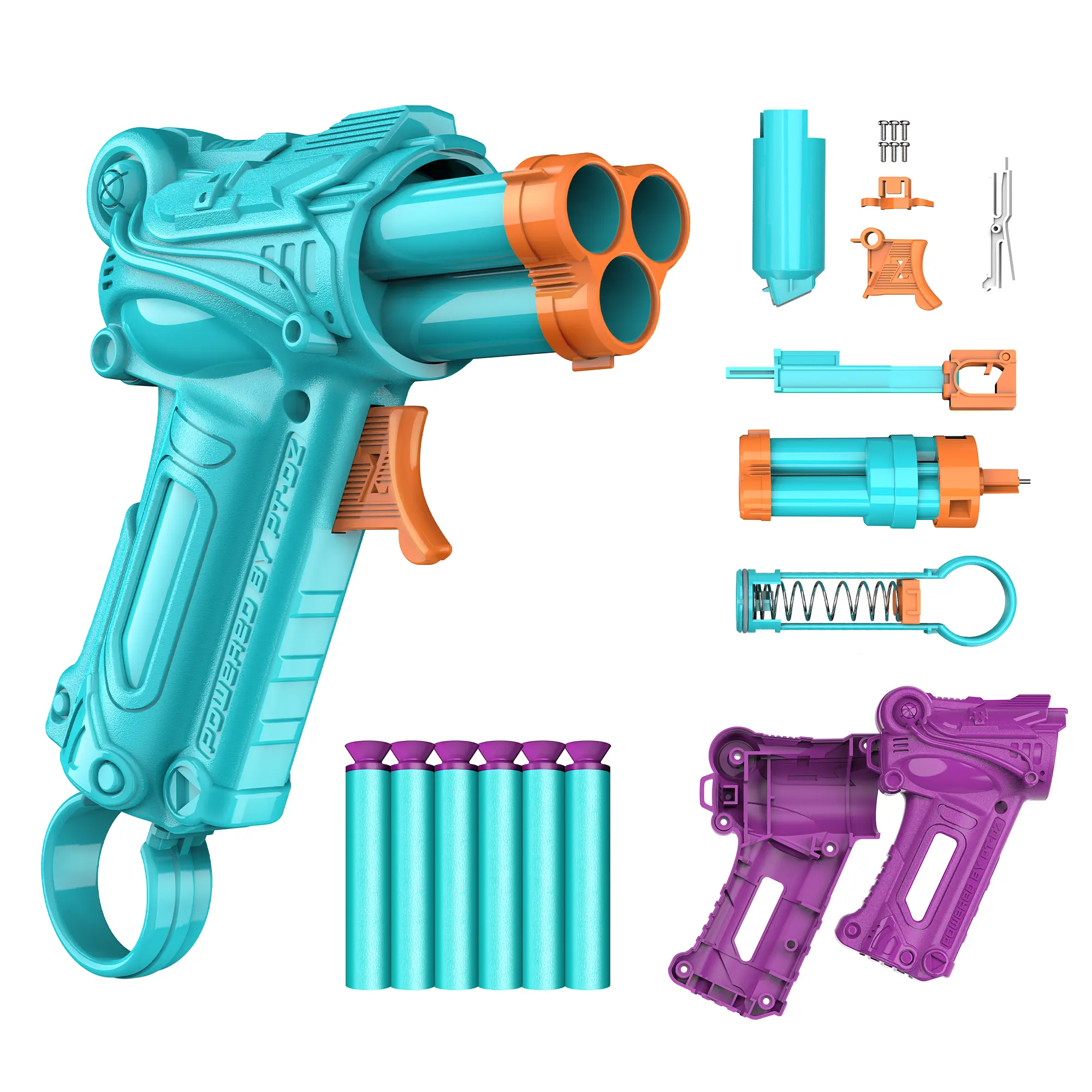 Dart Zone Retro-Shot™ Tri-Fire Blaster Build-It-Yourself Kit, DIY Toy Blaster for Kids, Toys & Hobbies Sports Outdoor Play Gear