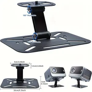 Adjustable Iron Projector Stand, Wall Ceiling Mount Hook, Adjustable Mount Bracket, Swivel Mount, Durable Metal Support, 180° Rotating Arm, Home Office Use, Modern Design