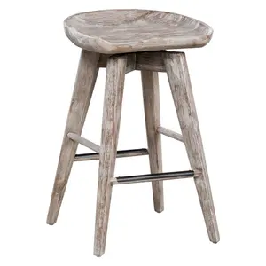 24" Bali Swivel Counter Height Barstool Barnwood - Boraam