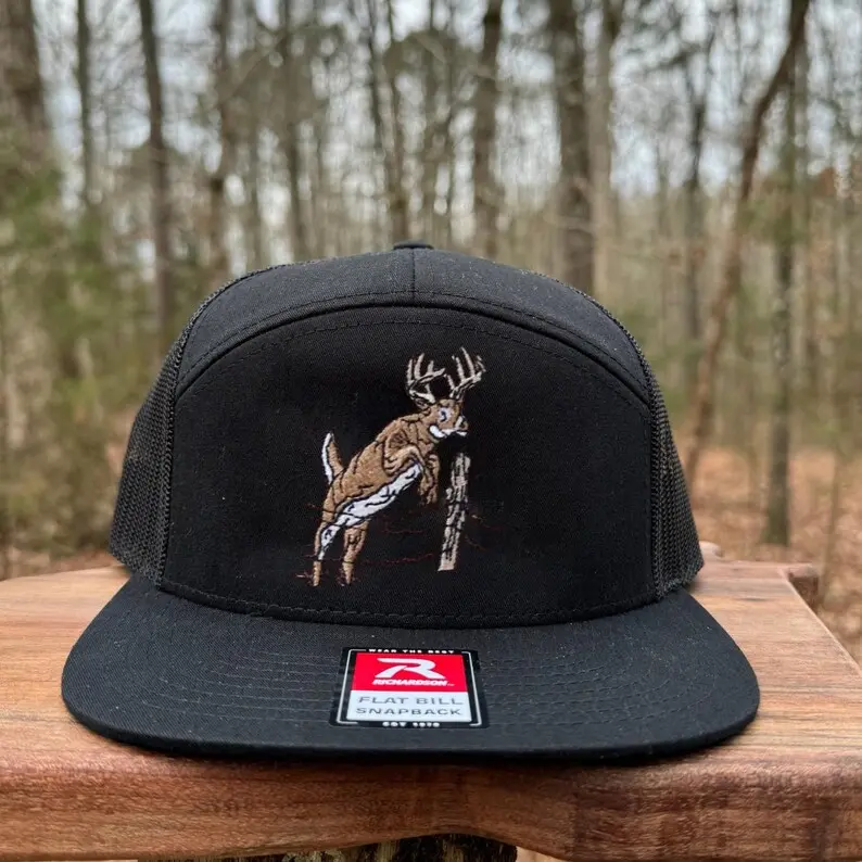 Whitetail Deer Embroidered Trucker Hat Camo Hunting Snapback Buck Hunter Outdoor Cap Gift for Men Hunters Dad