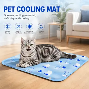 Water Fillable Pet Cooling Mat, Large Cooling Gel Pad for Cats and Dogs, Heavy Duty Scratch Resistant Summer Cool Bed for Couch Car Seat