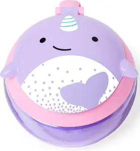 Baby Snack Container Mealtime Snack Cup Narwhal Design with Adjustable Straps for Easy Carrying
