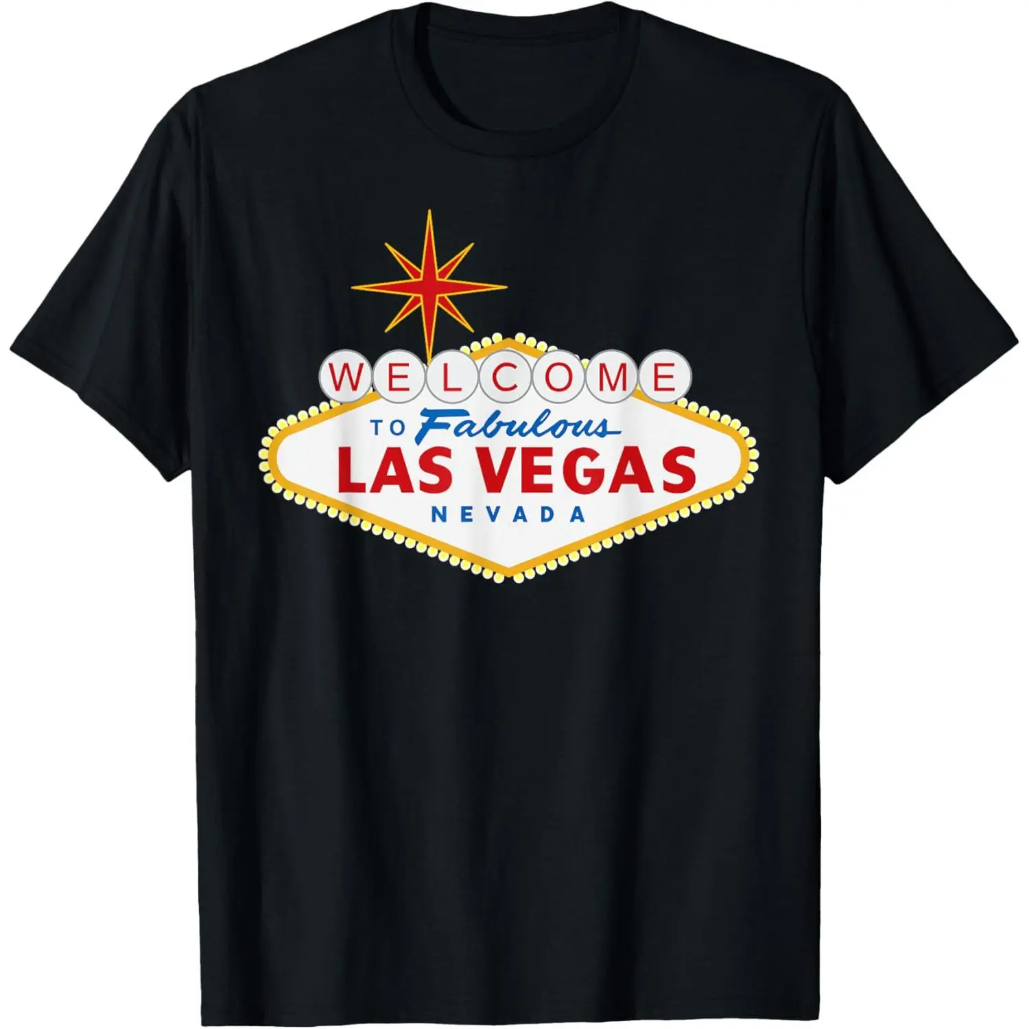 100% Cotton Welcome to Fabulous Las Vegas T-Shirt - Black, Small, Unisex-Adults, Short Sleeve, T-Shirt, Novelty Modern, Letter Print