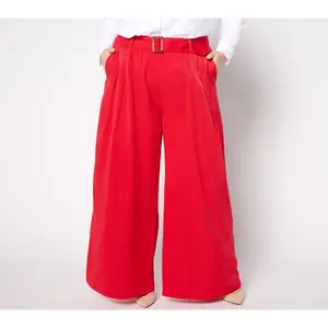 Studio Park x Shawn Killinger Regular Pleated Wide Leg Pant with Self Belt