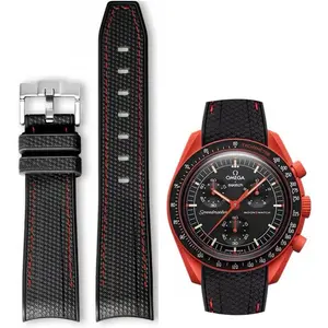Watch Bands for Omega X Swatch Moonswatch Watch 20mm Curved Rubber Strap Silicone Watch Band Men Women Replacement Bracelet Omega MoonSwatch Speedmaster No Gap Strap