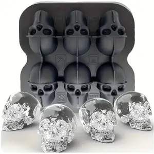 Silicone Ice Mold Skull Shape, BPA-Free Freezer Tray Ice Cube Mold for Fun Party Drinks, Perfect for Halloween Parties & Home Use