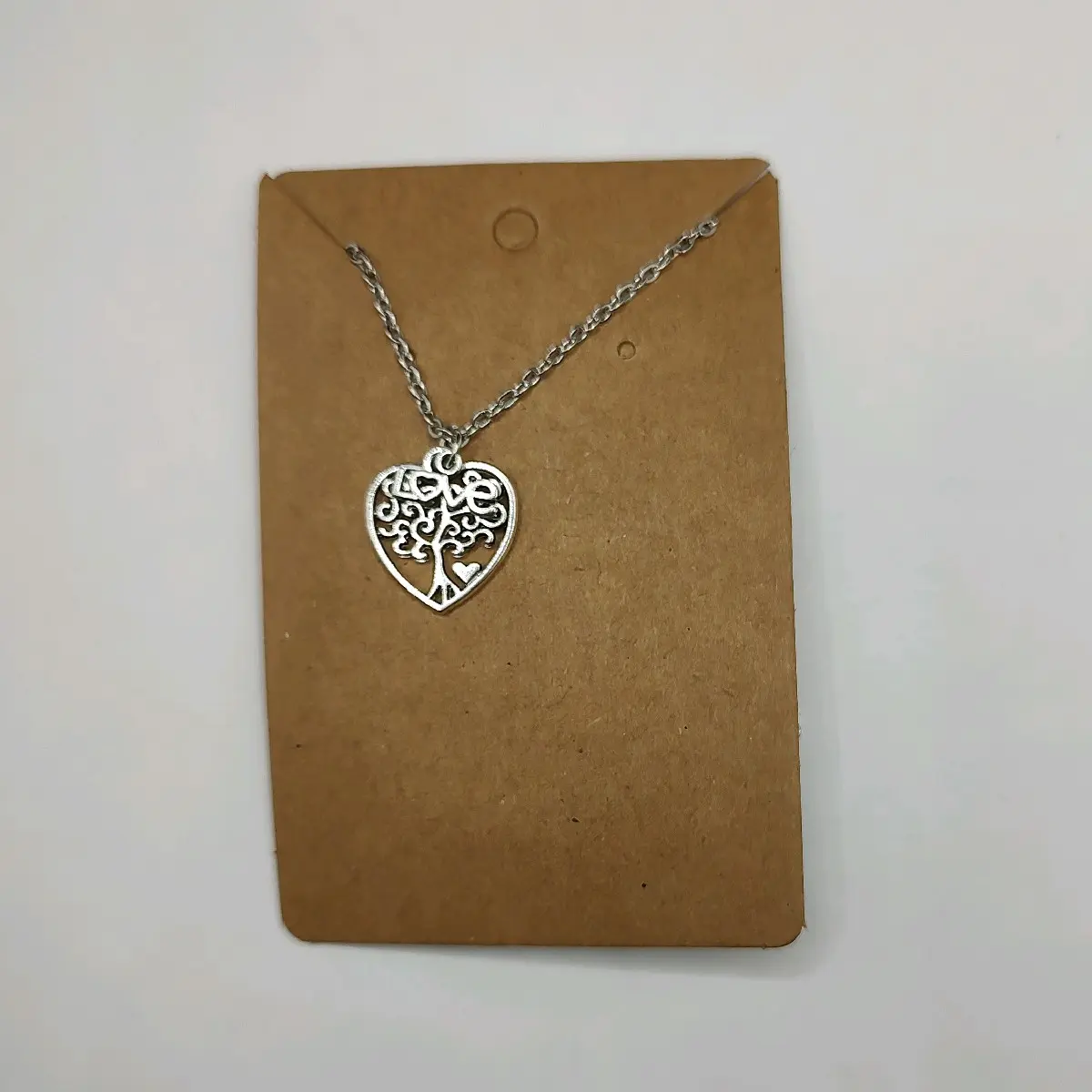 Heart Tree with Love Charm Necklace - Intricate Tree Heart Design, Durable Chain, Perfect Mother's Day Gift