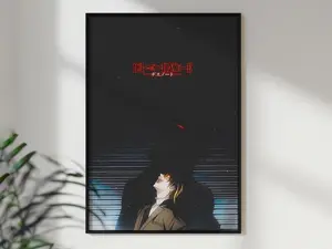 [SALE UP TO 50% + FREE SHIP]  Death Note Inspired Poster, Minimalist Anime Wall Art, Dark Gothic Manga Decor, Japanese Typography